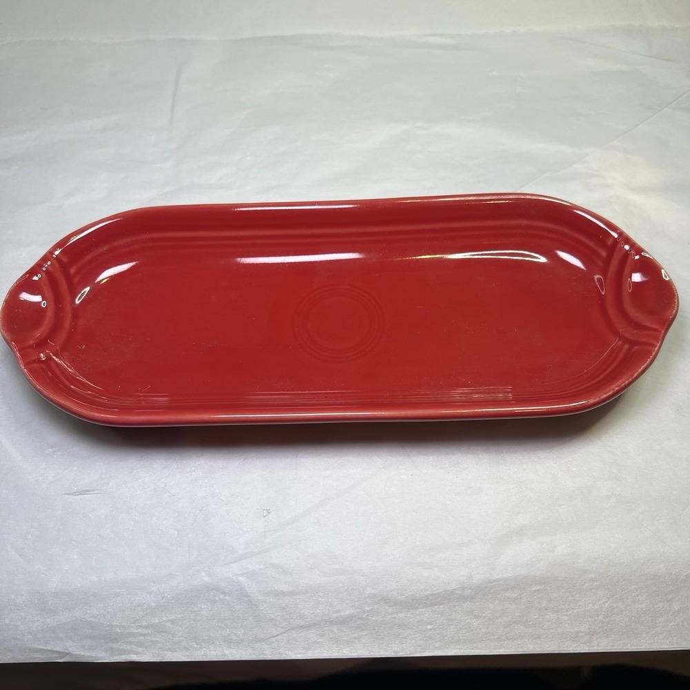 Fiestaware‎ Red Relish Tray Fiesta Retired HLC Corn on the Cob Tray
